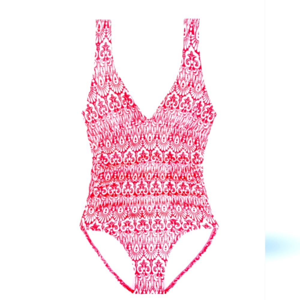 Helen Jon Olivia Printed Pink One-Piece Swimsuit L81746 Size XS Nwt $198 Retails